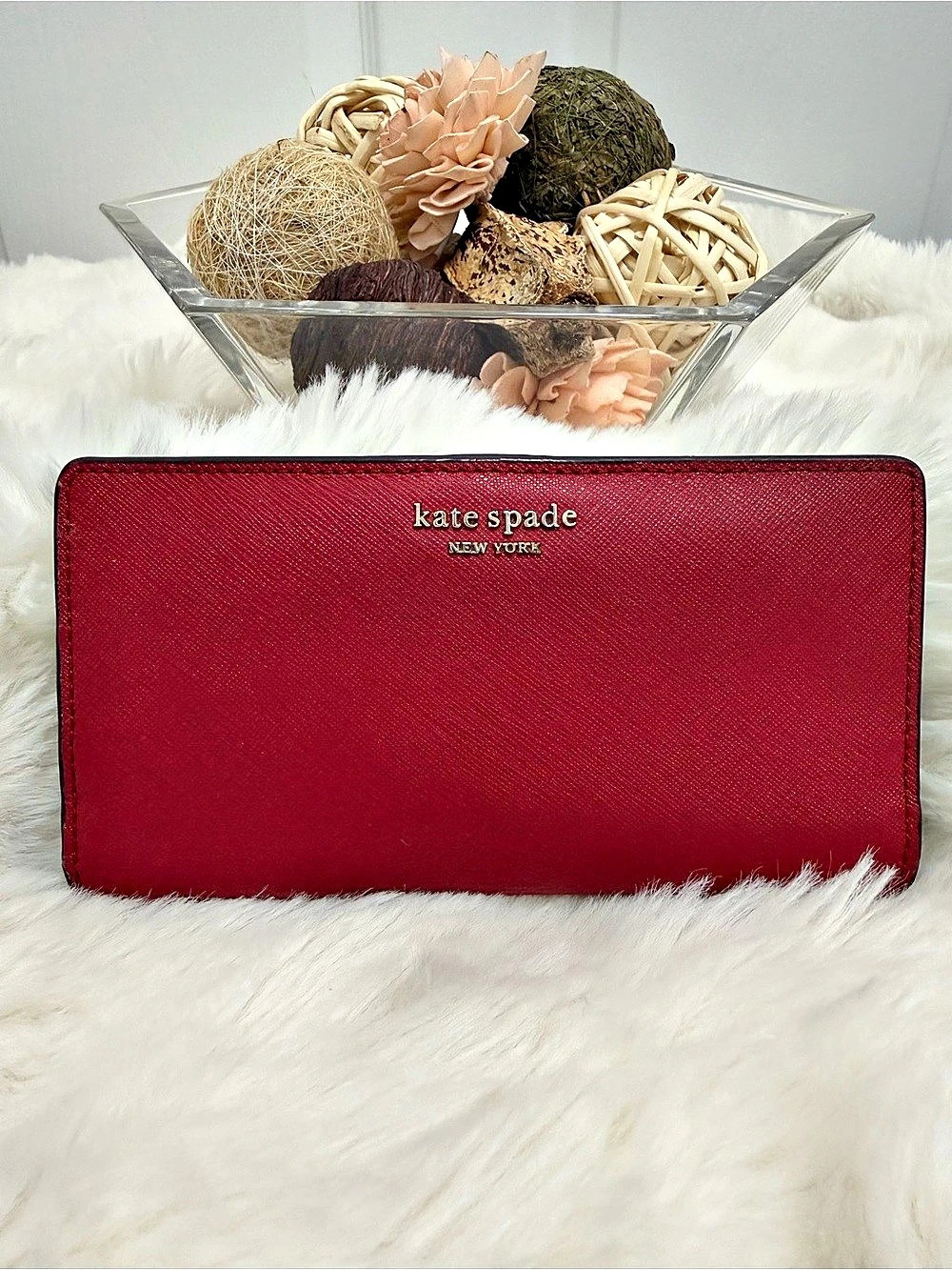 Pre-loved Kate Spade Red Leather Wallet